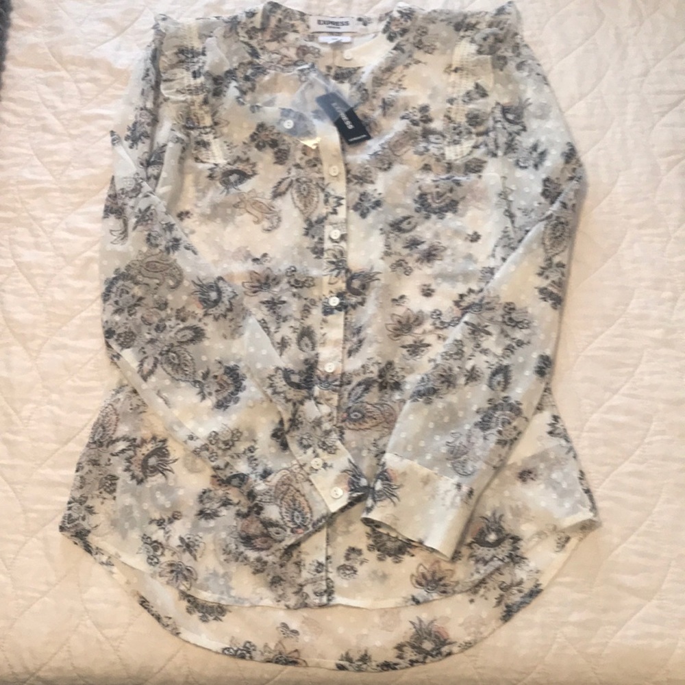 NWT Express Floral Blouse sz XS
